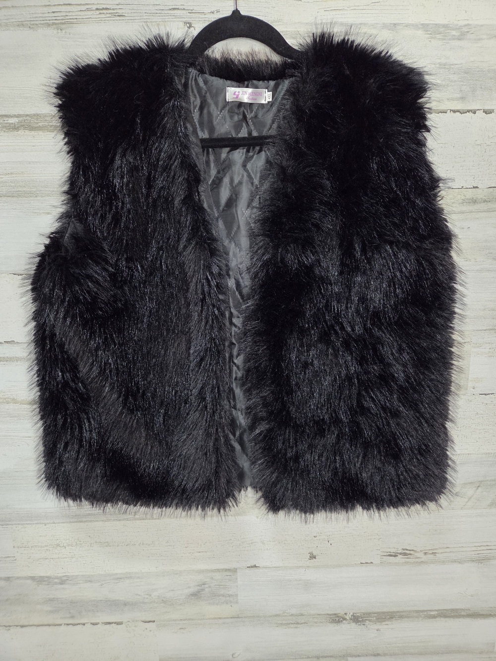 Plus Black Faux Fur Vest Size 2X